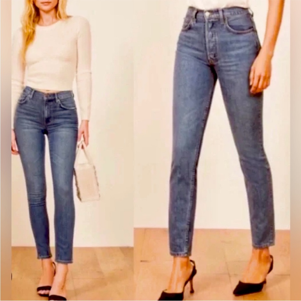 Reformation Straight Leg Jeans - Dark Blue